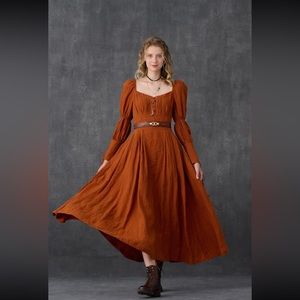 Linennaive Phoenix Lace-Up Linen Dress
